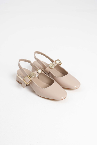 Silver Lady Bomb Para Accessory Square Toe Gold Heeled Patent Leather Women's...