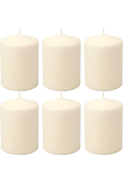 The Bros Unscented Ivory Pillar Candles - Dripless Clean Burning Smokeless Ho...