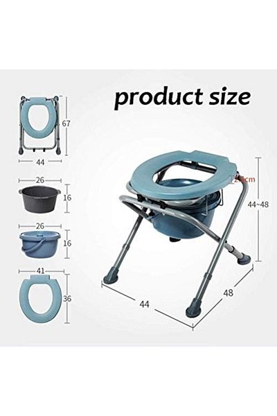 genri Adjustable Waterproof Shower Chair with Seat Cushion, Toilet Seat for Disabled, Supports 200kg and A