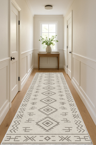 PINKIE HOME Machine Washable Non-Slip Base Stain Resistant Modern Cutting Runner Kitchen Hallway Carpet Runner-58