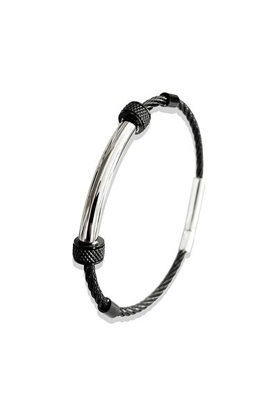 Necati Gün Ars193 Men's Leather Steel Bracelet