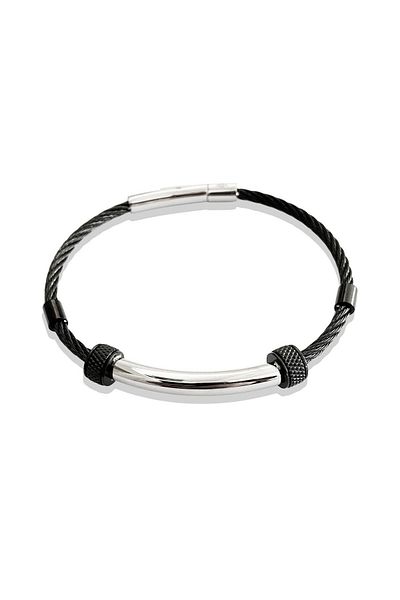 Necati Gün Ars193 Men's Leather Steel Bracelet