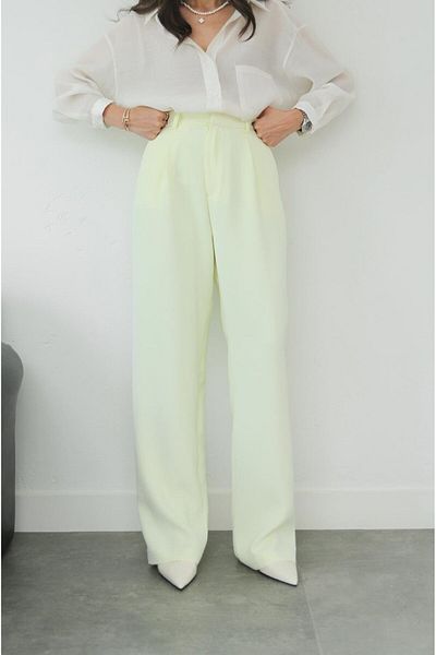 Havoş Light Yellow Lima Palazzo Trousers