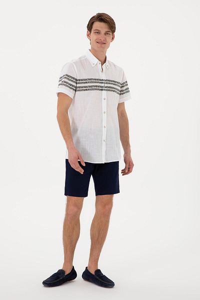 U.S. Polo Assn. Η.Π.Α. Polo Assn. Ανδρικό κοντομάνικο κανονικό πουκάμισο 100% βαμβάκι 2172106