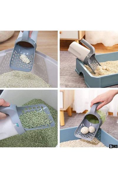 SIKS Litter Scoop, With Storage Compartment And Disposable Bag, For Cleaning Sand, Ergonomic Design