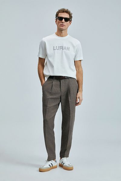 Lufian Tricou cu grafică modernă Think Off White