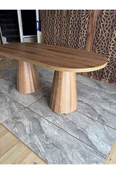 DOĞUKAN HOME Piramit Oval Salon Masası Mutfak Masası Ofis Masası Çalışma Masası