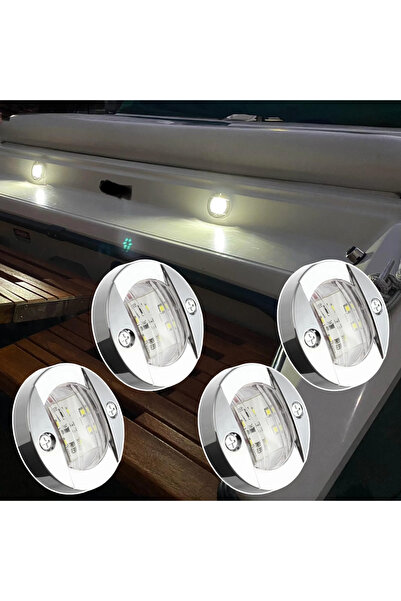 Choice5 أضواء LED بيضاء دائرية للقوارب البحرية، 4 قطع، 3 بوصة، 12 فولت، إضاءة...