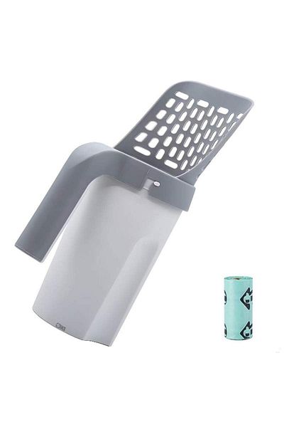 SIKS Litter Scoop, With Storage Compartment And Disposable Bag, For Cleaning Sand, Ergonomic Design