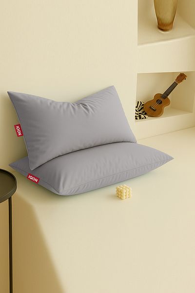 İQON Gray 2-Piece Pillowcase Set