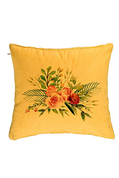 BEKZ Față de pernă, model floral de vară, 40x40 cm, galben