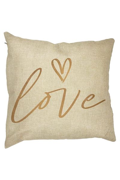 BEKZ Perna Decorativa Patrata Love, 40x40 cm, Husa Detasabila, Burduf