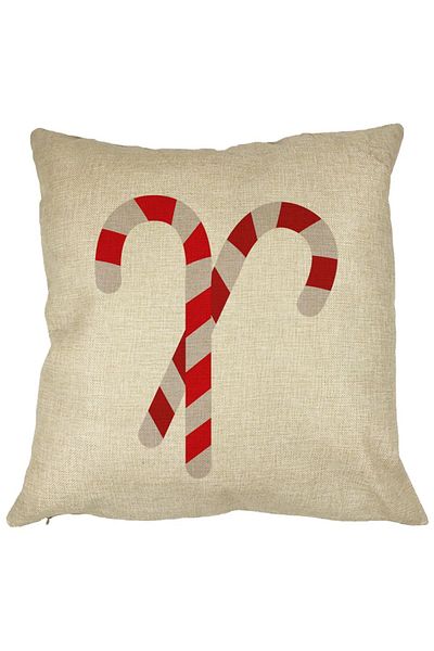 BEKZ Perna Decorativa cu tematica de Craciun, Acadele, 40x40 cm, Husa Detasabila, Burduf
