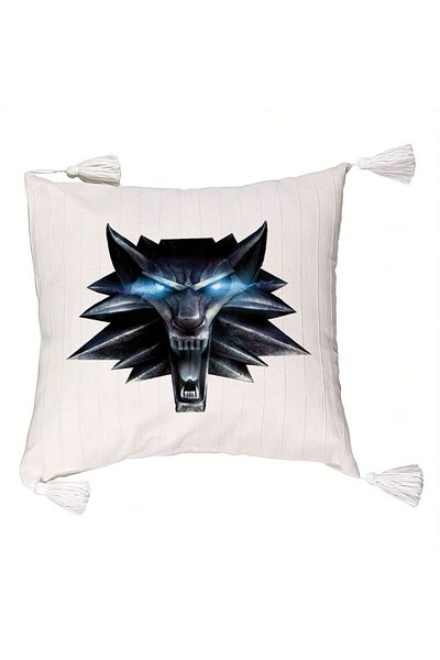 BEKZ Pillowcase with Fringes with The Witcher Fans, 45x45 cm, Ecru, With zipper