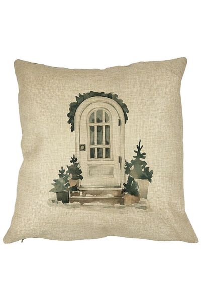 BEKZ Perna Decorativa cu tematica de Craciun, 3, 40x40 cm, Husa Detasabila, Burduf
