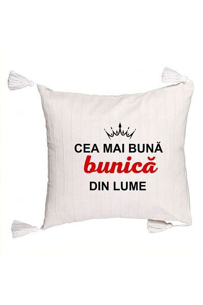 BEKZ Decorative Pillow with Fringes for Grandma 9, 45x45 cm, With zipper