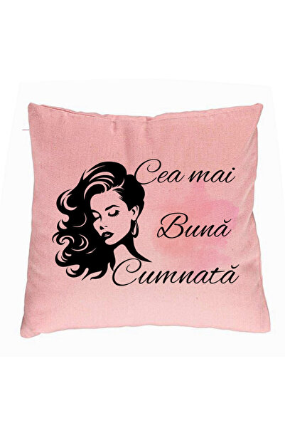 BEKZ Декоративна възглавница за снаха 3, 40x40 см, Розова, Свалящ се калъф, Мех