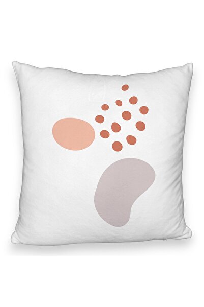 BEKZ Perna Decorativa Fluffy, Model Abstracta 11, 40x40 cm, Alba, Husa Detasa...