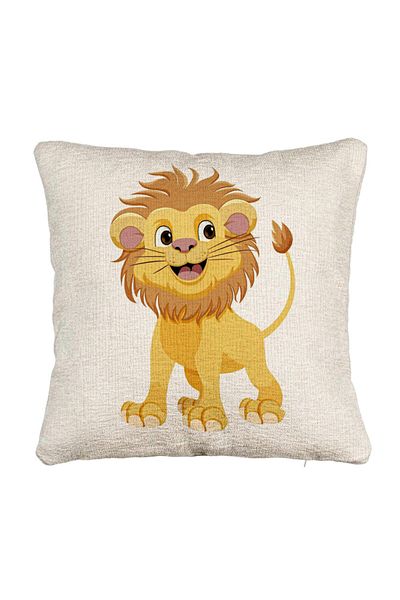 BEKZ Perna Decorativa Canapea, Model copii Little Lion, 40x40 cm, Cu fermoar