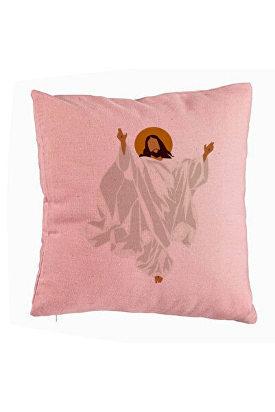 BEKZ Калъфка за възглавница с коледна тематика, Исус Христос, 40x40 см, розова
