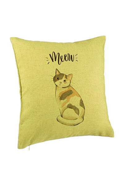 BEKZ Față de pernă, model Miau, 40x40 cm, verde