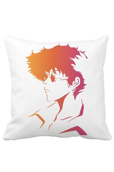 BEKZ Cowboy Bebop 2 Decorative Pillow, 40x40 cm, White, Matte, Removable Cover, Bellows