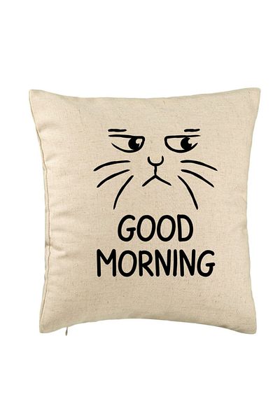 BEKZ Perna Decorativa, Model Good Morning, 40x40 cm, Bej, Husa Detasabila, Burduf