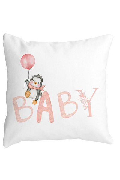BEKZ Perna Decorativa, Baby, 40x40 cm, Alba, Mata, Husa Detasabila, Burduf