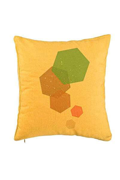 BEKZ Față de pernă, model cu forme geometrice 2, multicolor, 40x40 cm, galben