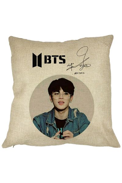 BEKZ Perna Decorativa BTS Jimin, 40x40 cm, Husa Detasabila, Burduf