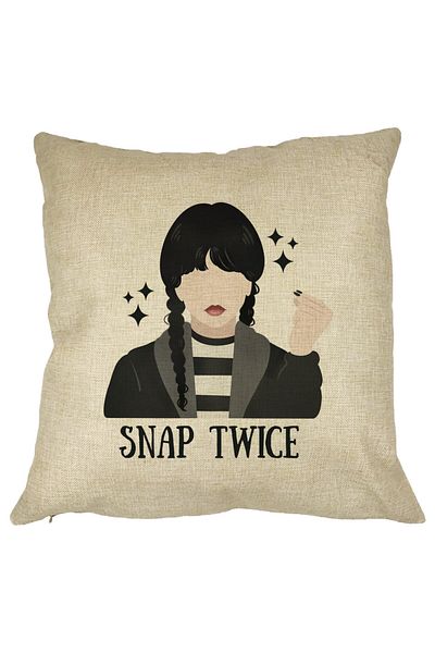 BEKZ Perna Decorativa Wednesday Addams 6,40x40 cm, Husa Detasabila, Burduf