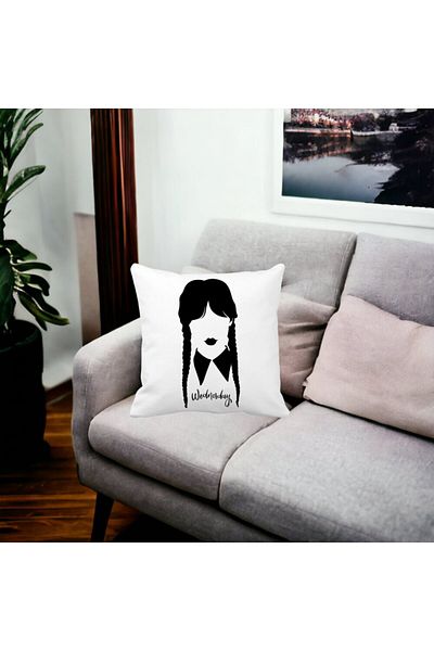 BEKZ Wednesday Addams Pillowcase 2.40x40 Cm, White, Matte