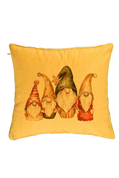 BEKZ Față de pernă cu tematică de Crăciun, Gnomi, 40x40 cm, galbenă