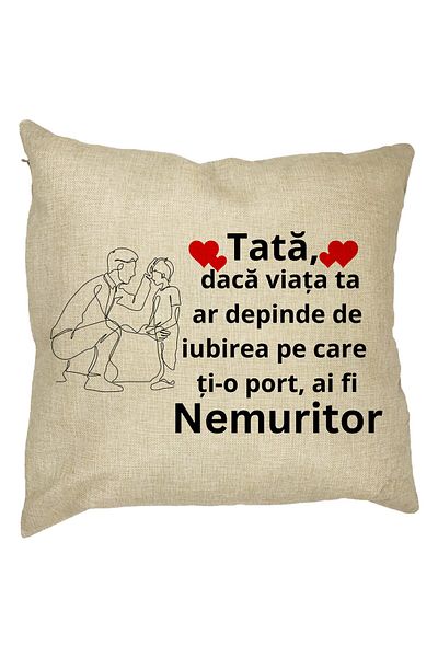 BEKZ Perna Decorativa pentru Tata 3,40x40 cm, Husa Detasabila, Burduf