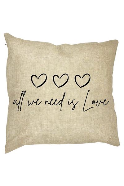 BEKZ Perna Decorativa, All we need is Love, 40x40 cm, Husa Detasabila, Burduf