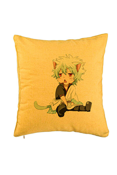 BEKZ Față de pernă Gintama Gin Cat, 40x40 cm, galbenă