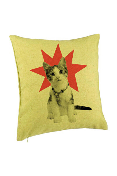 BEKZ Față de pernă, model Super Cat, 40x40 cm, verde