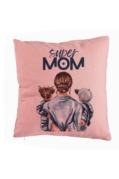 BEKZ Fata De Perna, Model Super Mom, 40x40 Cm, Roz, Husa Detasabila