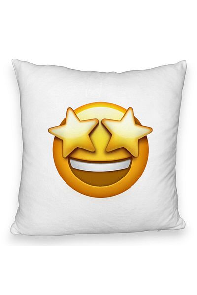 BEKZ Față de pernă pufoasă, model Emoji Wow, 40x40 cm, albă