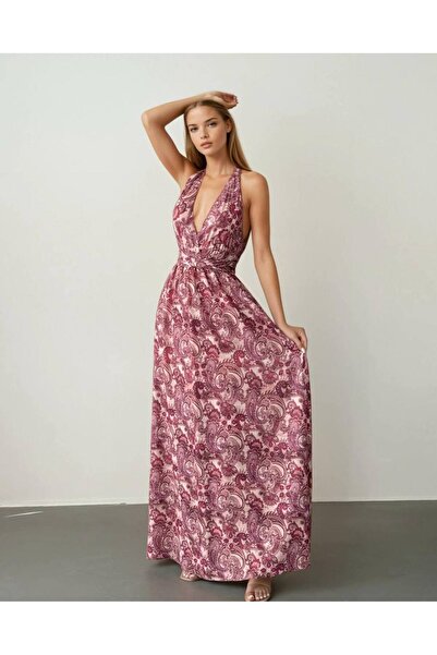 Misscix بايزلي جلو |   فستان طويل مبطن بظهر مكشوف