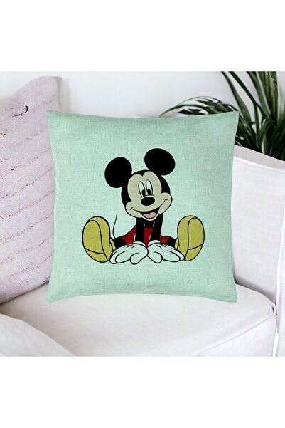 BEKZ Față de pernă, model Mickey Mouse pentru copii, 40x40 cm, verde mentă