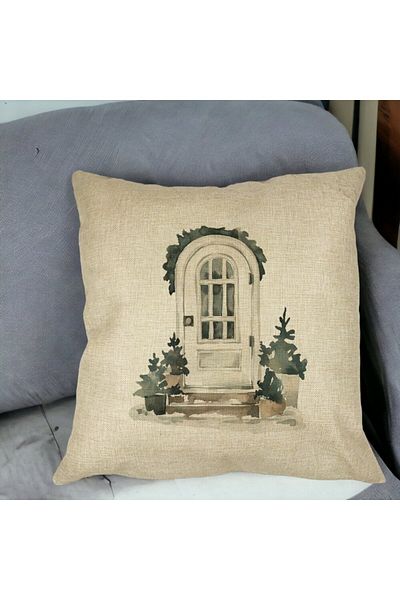 BEKZ Perna Decorativa cu tematica de Craciun, 8, 40x40 cm, Husa Detasabila, Burduf