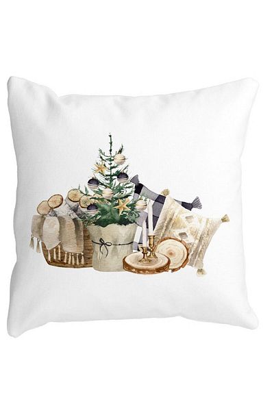 BEKZ Christmas Themed Pillowcase, 17, 40x40 Cm, White, Matte