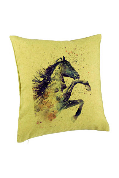 BEKZ Față de pernă, model colorat cu cai, 40x40 cm, verde