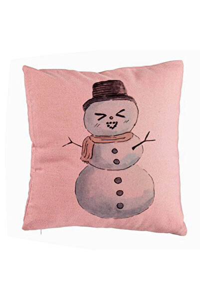 BEKZ Față de pernă de Crăciun cu om de zăpadă, 3, 40x40 cm, roz