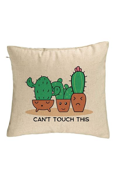 BEKZ Față de pernă, Cactus Can't Touch This Pattern, 40x40 cm, bej