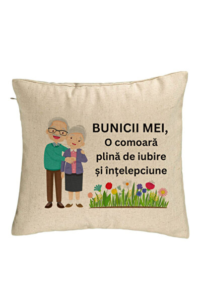 BEKZ Decorative Pillow for Grandmothers 4, 40x40 cm, Beige, Removable Cover, ...