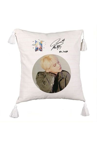 BEKZ BTS Jungkook Fringed Pillowcase, 45x45 cm, Ecru, With zipper