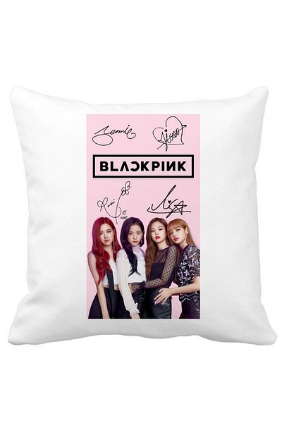 BEKZ Perna Decorativa BlackPink, Model 16, 40x40 cm, Alba, Mata, Husa Detasabila, Burduf