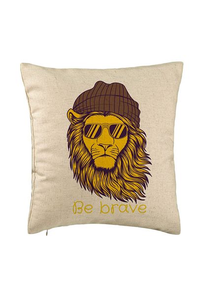 BEKZ Perna Decorativa, Model Be Brave, 40x40 cm, Bej, Husa Detasabila, Burduf